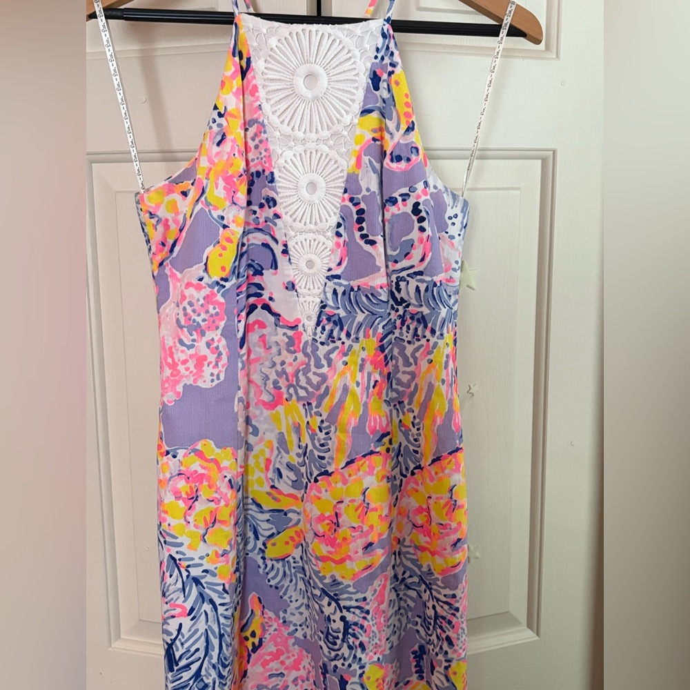 Lilly Pulitzer Pink and Yellow Floral One Piece V-Neck Design